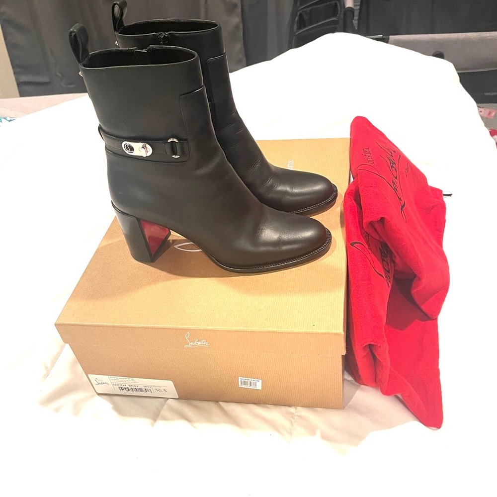 Christian Louboutin Lock Bootie Size 36.5 100% Authentic.